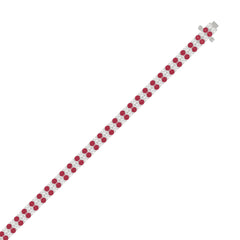 14K WHITE GOLD 5 3/4CT ROUND/RUBY ROUND DIAMOND LADIES BRACELET (RUBY ROUND DIAMOND 2 3/4CT)