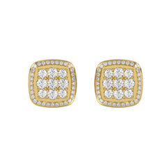 10K YELLOW GOLD 3/4CT ROUND DIAMOND LADIES EARRINGS