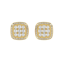 10K YELLOW GOLD 3/4CT ROUND DIAMOND LADIES EARRINGS