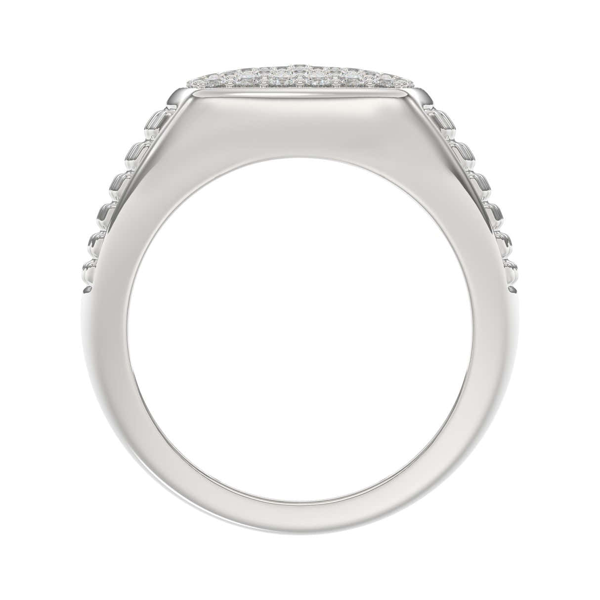 10K WHITE GOLD 1.00CT ROUND DIAMOND MEN'S RING