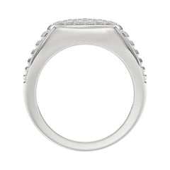 10K WHITE GOLD 1.00CT ROUND DIAMOND MEN'S RING