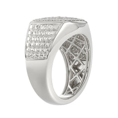 10K WHITE GOLD 1.00CT ROUND DIAMOND MEN'S RING