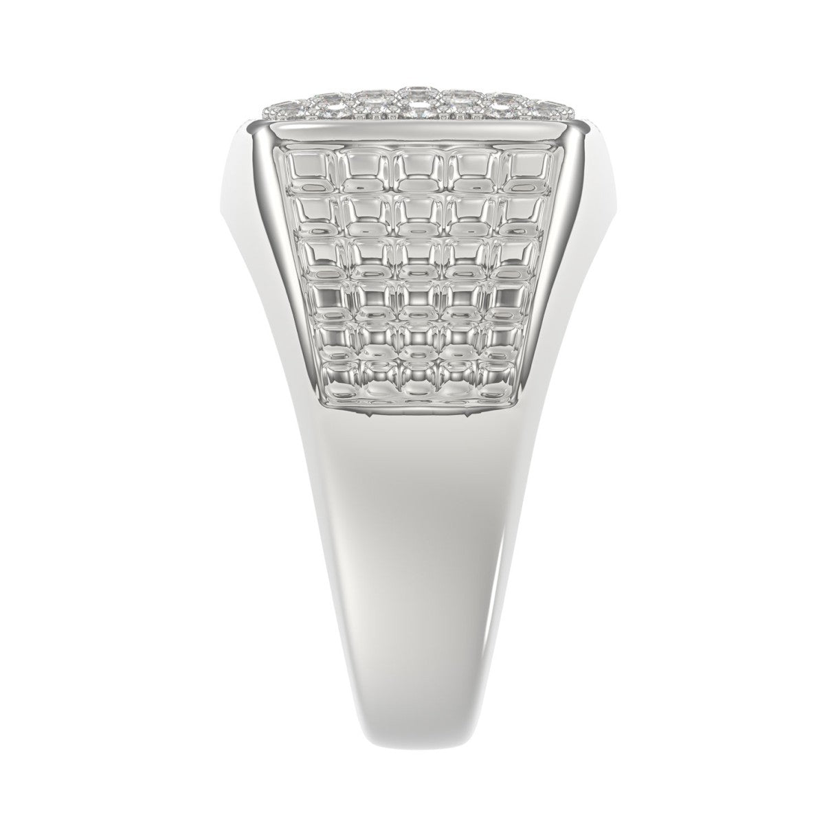 10K WHITE GOLD 1.00CT ROUND DIAMOND MEN'S RING