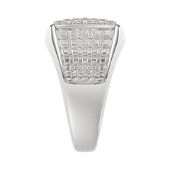 10K WHITE GOLD 1.00CT ROUND DIAMOND MEN'S RING