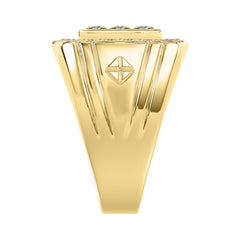 10K YELLOW GOLD 2.00CT ROUND DIAMOND MEN'S RING
