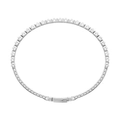 9K WHITE GOLD 1/5CT ROUND DIAMOND LADIES BANGLE