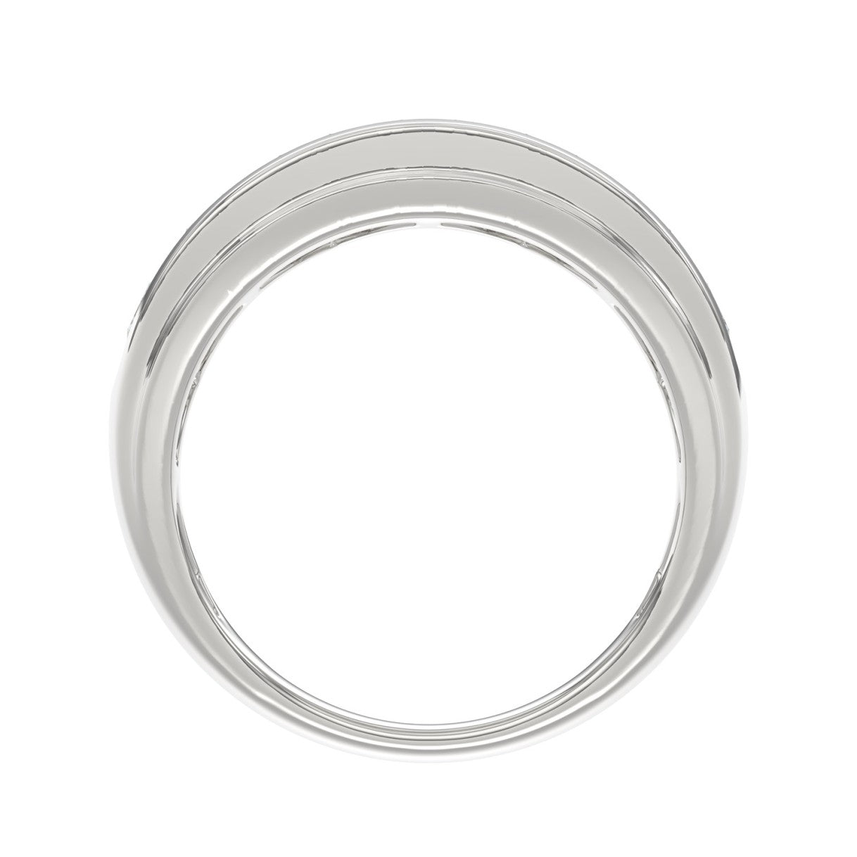 14K WHITE GOLD 2.00CT ROUND DIAMOND MEN'S BAND