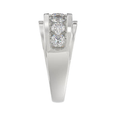 14K WHITE GOLD 2.00CT ROUND DIAMOND MEN'S BAND