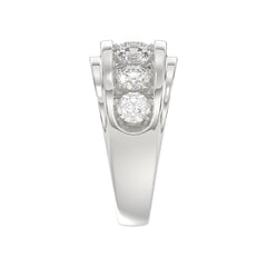 14K WHITE GOLD 3.00CT ROUND DIAMOND MEN'S BAND