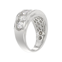 14K WHITE GOLD 3.00CT ROUND DIAMOND MEN'S BAND