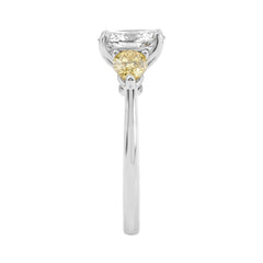 14K WHITE GOLD 2 1/2CT OVAL/YELLOW PEAR DIAMOND LADIES RING (CENTER STONE OVAL DIAMOND 1 1/2CT)
