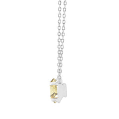14K WHITE GOLD 1.00CT YELLOW OVAL DIAMOND LADIES PENDANT