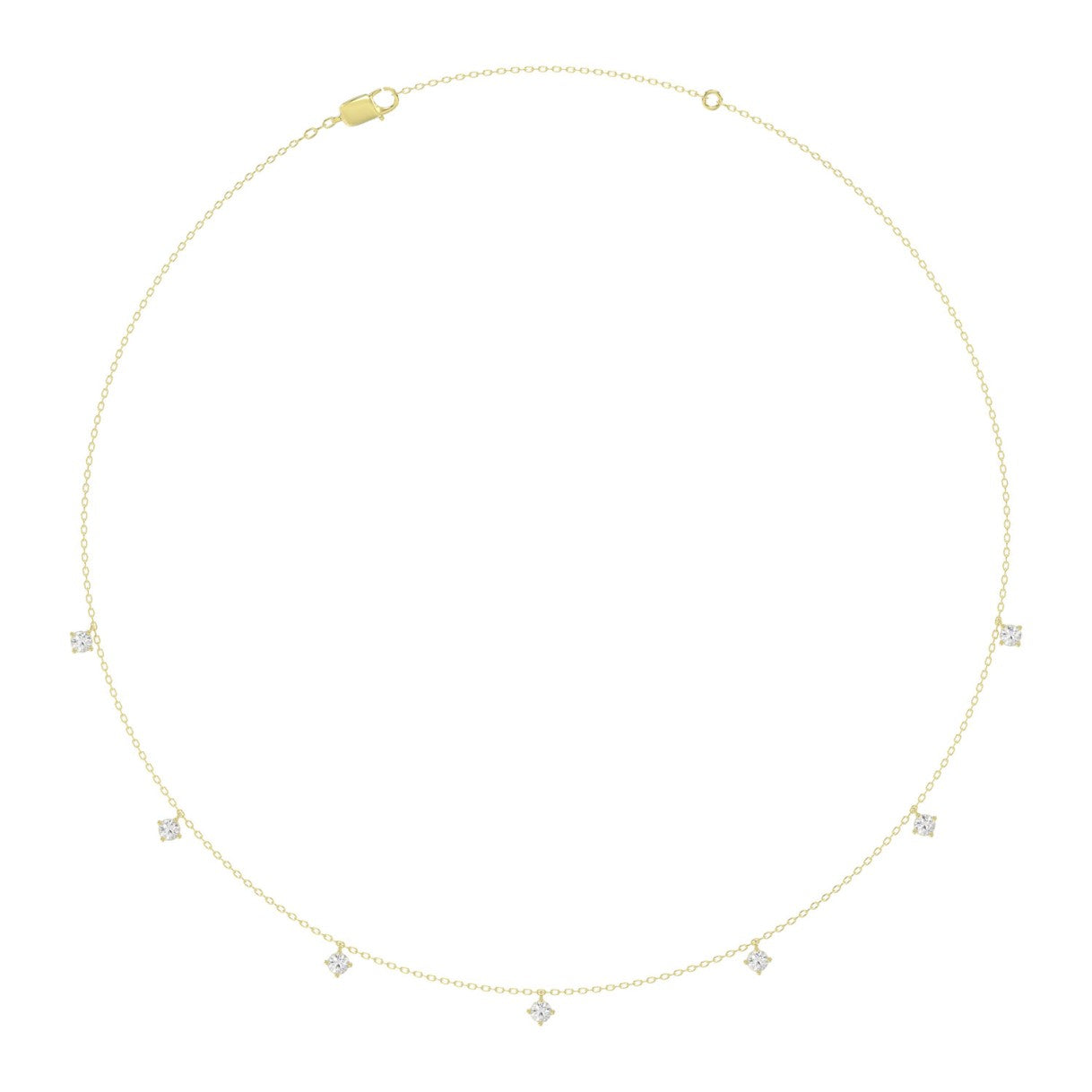 10K YELLOW GOLD 1.00CT ROUND DIAMOND LADIES NECKLACE