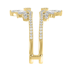 14K YELLOW GOLD 1 1/4CT ROUND/MARQUISE DIAMOND LADIES RING