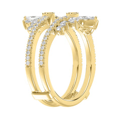 14K YELLOW GOLD 1 1/4CT ROUND/MARQUISE DIAMOND LADIES RING