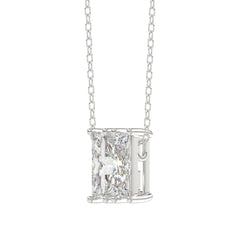 10K White Gold Diamond Initial “H” Pendant 1 1/3CT Fancy Cut Ladies Alphabet Charm with Chain