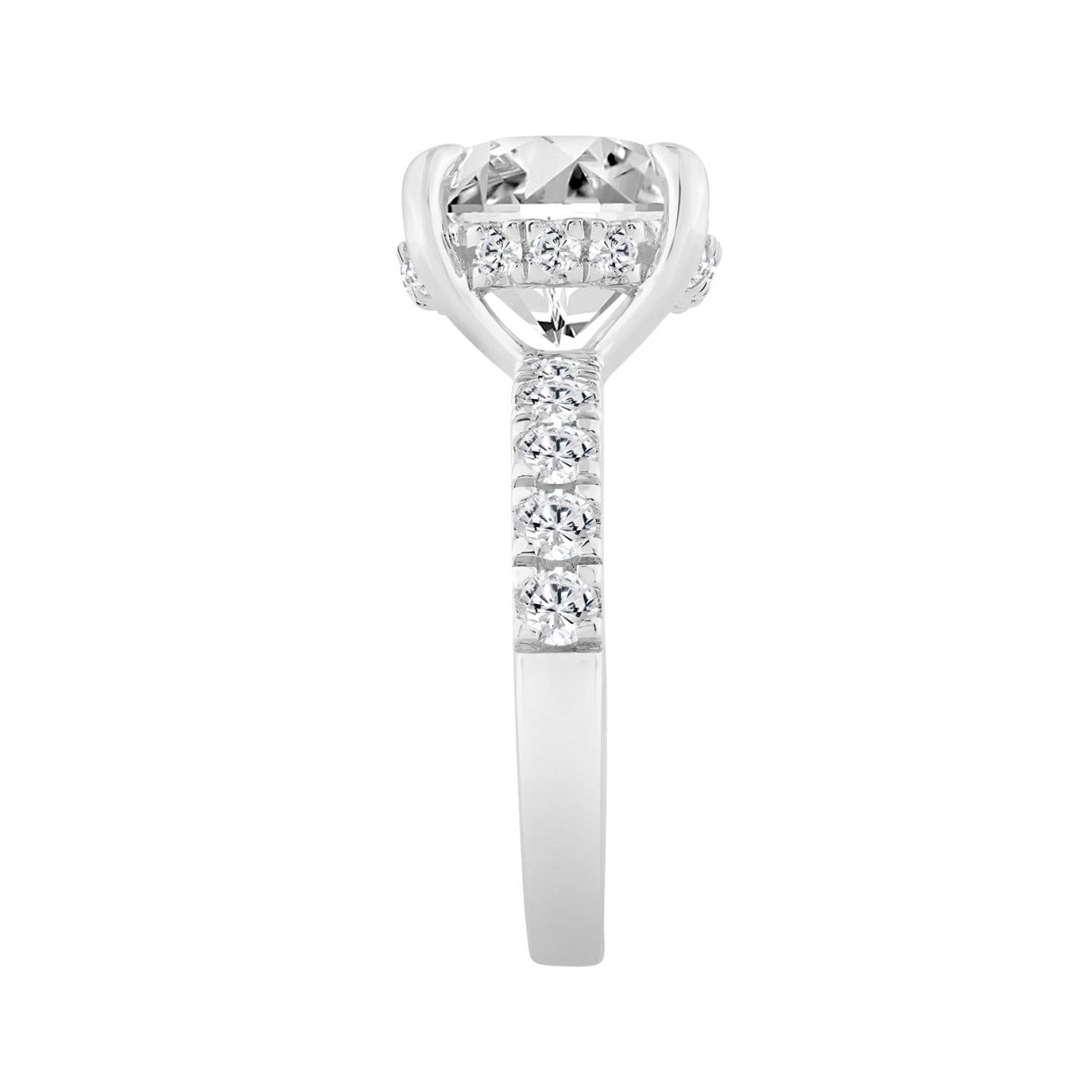 14K WHITE GOLD 6.00CT ROUND DIAMOND LADIES RING (CENTER STONE ROUND DIAMOND 5.00CT)