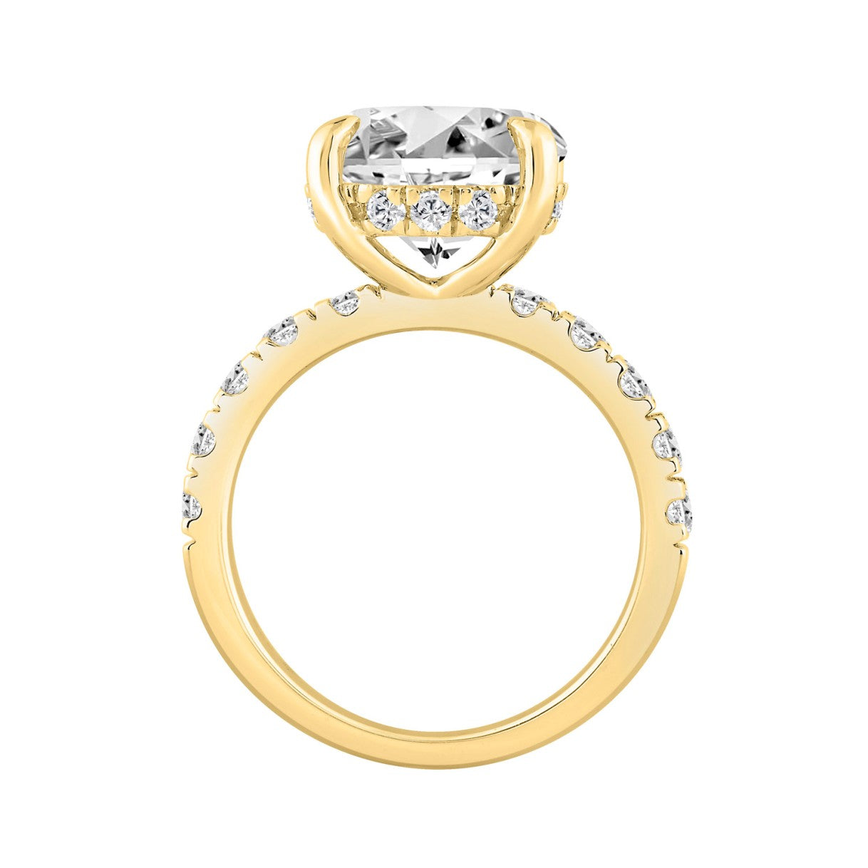 14K YELLOW GOLD 6.00CT ROUND DIAMOND LADIES RING (CENTER STONE ROUND DIAMOND 5CT)