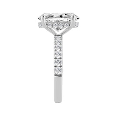 14K WHITE GOLD 4 3/4CT ROUND/OVAL DIAMOND LADIES RING (CENTER STONE OVAL DIAMOND 4CT)