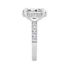 14K WHITE GOLD 6.00CT ROUND/OVAL DIAMOND LADIES RING (CENTER STONE OVAL DIAMOND 5CT)