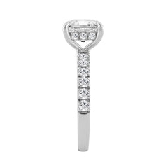 14K WHITE GOLD 6.00CT ROUND/CUSHION DIAMOND LADIES RING (CENTER STONE CUSHION DIAMOND 5CT)