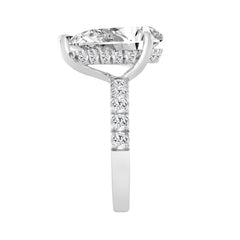 14K WHITE GOLD 6.00CT ROUND/PEAR DIAMOND LADIES RING (CENTER STONE PEAR DIAMOND 5CT