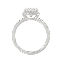 14K WHITE GOLD 4 1/2CT ROUND/OVAL DIAMOND LADIES RING (CENTER STONE OVAL DIAMOND 4.00CT &amp; Color F-G Clarity VS1/VS2)