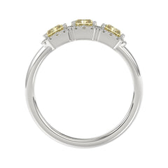 14K WHITE GOLD 1 1/2CT ROUND/YELLOW RADIANT DIAMOND LADIES RING