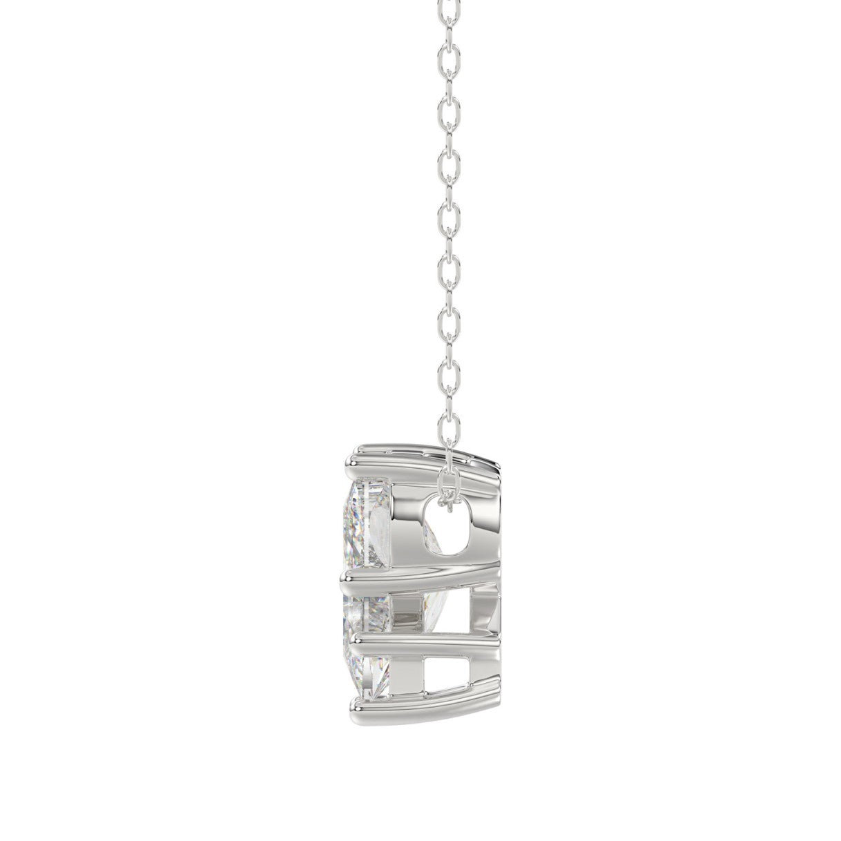 14K WHITE GOLD 1 5/8CT FANCY CUT ALPHABET DIAMOND LADIES PENDANT WITH CHAIN