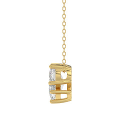 14K YELLOW GOLD 1 5/8CT FANCY CUT ALPHABET DIAMOND LADIES PENDANT WITH CHAIN