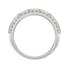 14K WHITE GOLD 1 1/4CT ROUND/BAGUETTE DIAMOND LADIES BAND