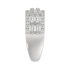 14K WHITE GOLD 1 1/4CT ROUND/BAGUETTE DIAMOND LADIES BAND