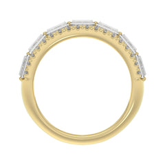 14K YELLOW GOLD 1 1/4CT ROUND/BAGUETTE DIAMOND LADIES BAND