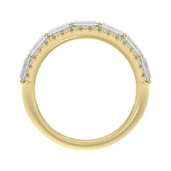 14K YELLOW GOLD 1 1/4CT ROUND/BAGUETTE DIAMOND LADIES BAND