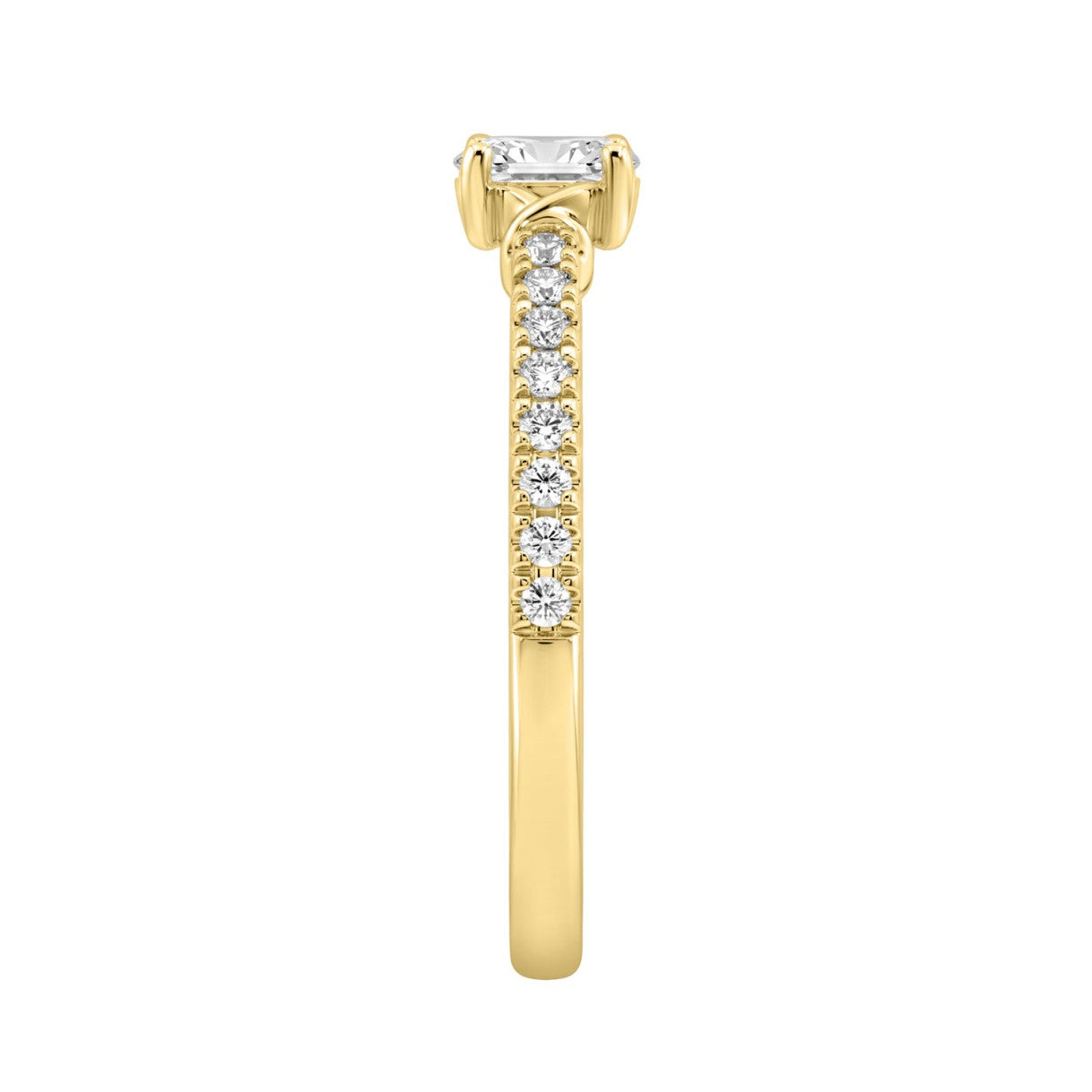 Elegant 10K Yellow Gold Oval Diamond Engagement Ring For Women 3/8 Ct Round & Oval Diamonds 1/4Ct Oval Center Stone (Color F-G -Clarity Vs1/Vs2)