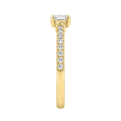Elegant 10K Yellow Gold Oval Diamond Engagement Ring For Women 3/8 Ct Round & Oval Diamonds 1/4Ct Oval Center Stone (Color F-G -Clarity Vs1/Vs2)