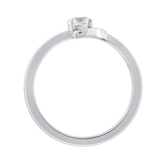Elegant 10K White Gold Round Diamond Engagement Ring 3/8Ct Ladies Fashion Ring (Color F-G -Clarity Vs1/Vs2)