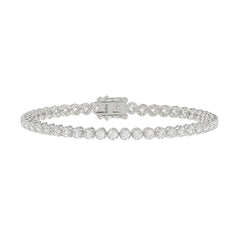 14K WHITE GOLD 3.00CT ROUND DIAMOND LADIES BRACELET 