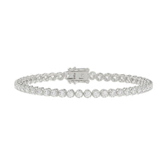 14K WHITE GOLD 3.00CT ROUND DIAMOND LADIES BRACELET 