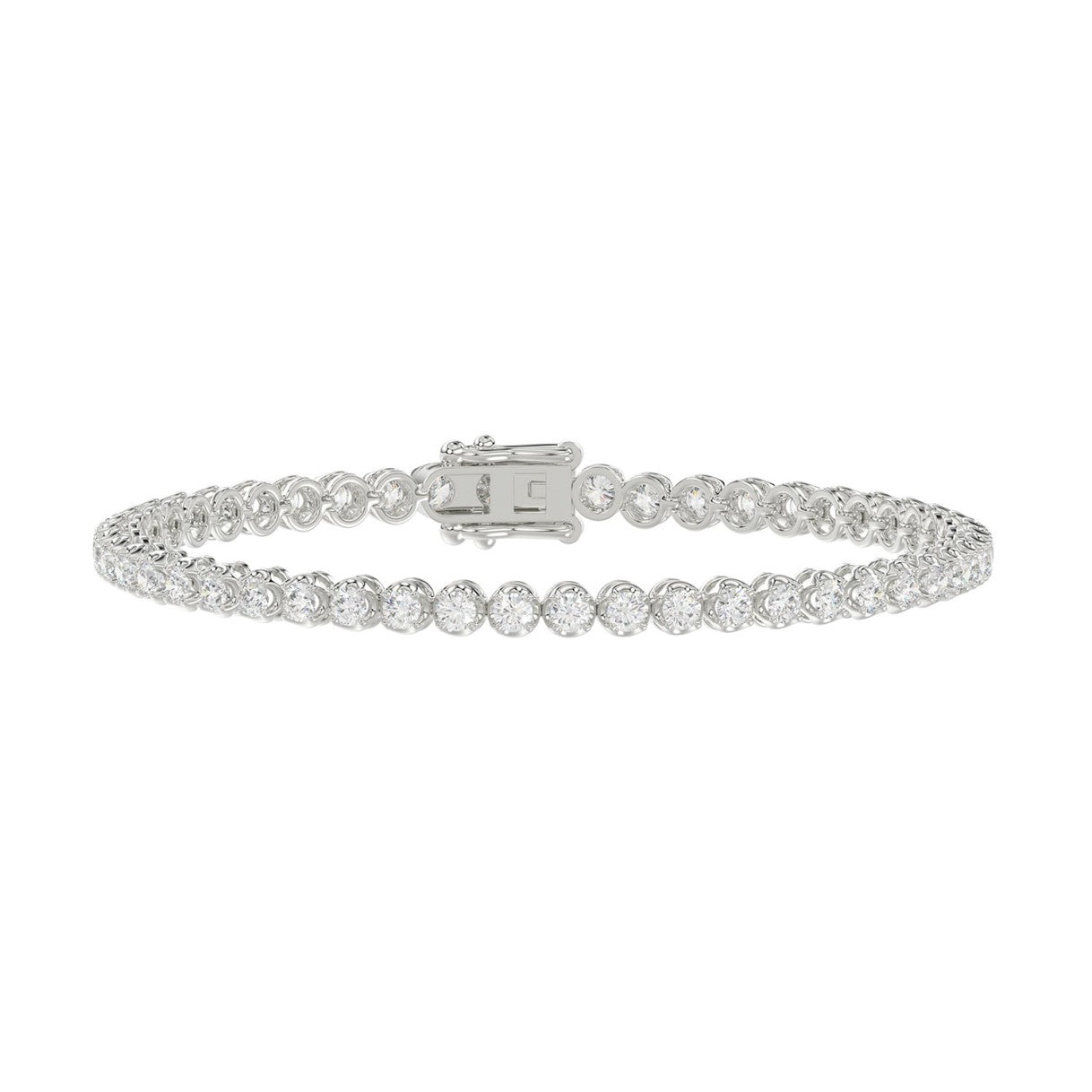 14K WHITE GOLD 3.00CT ROUND DIAMOND LADIES BRACELET 