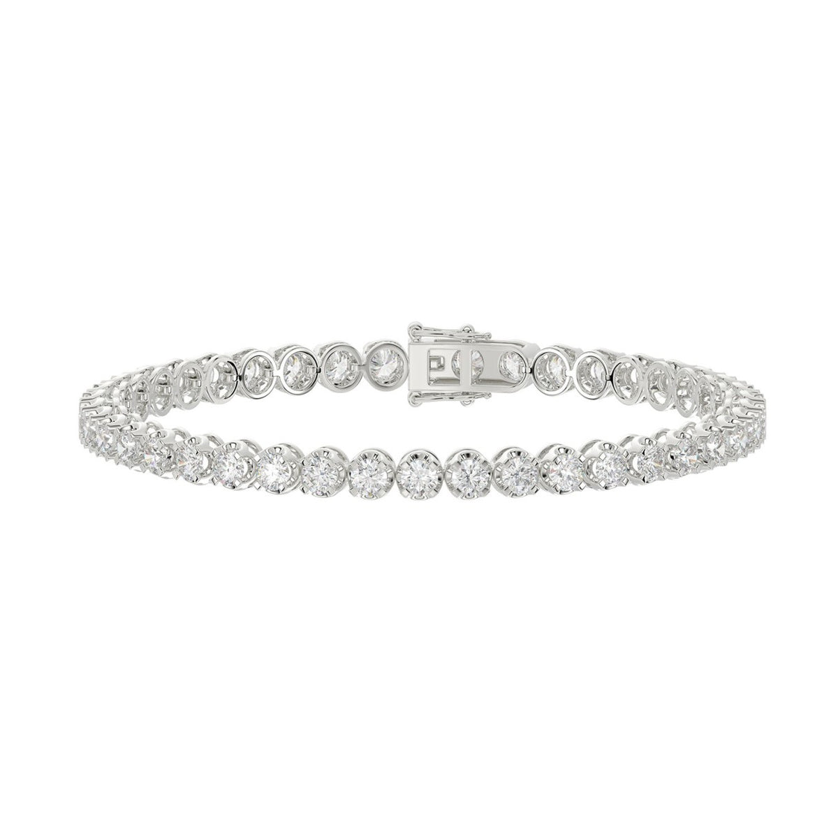 14K WHITE GOLD 5.00CT ROUND DIAMOND LADIES BRACELET