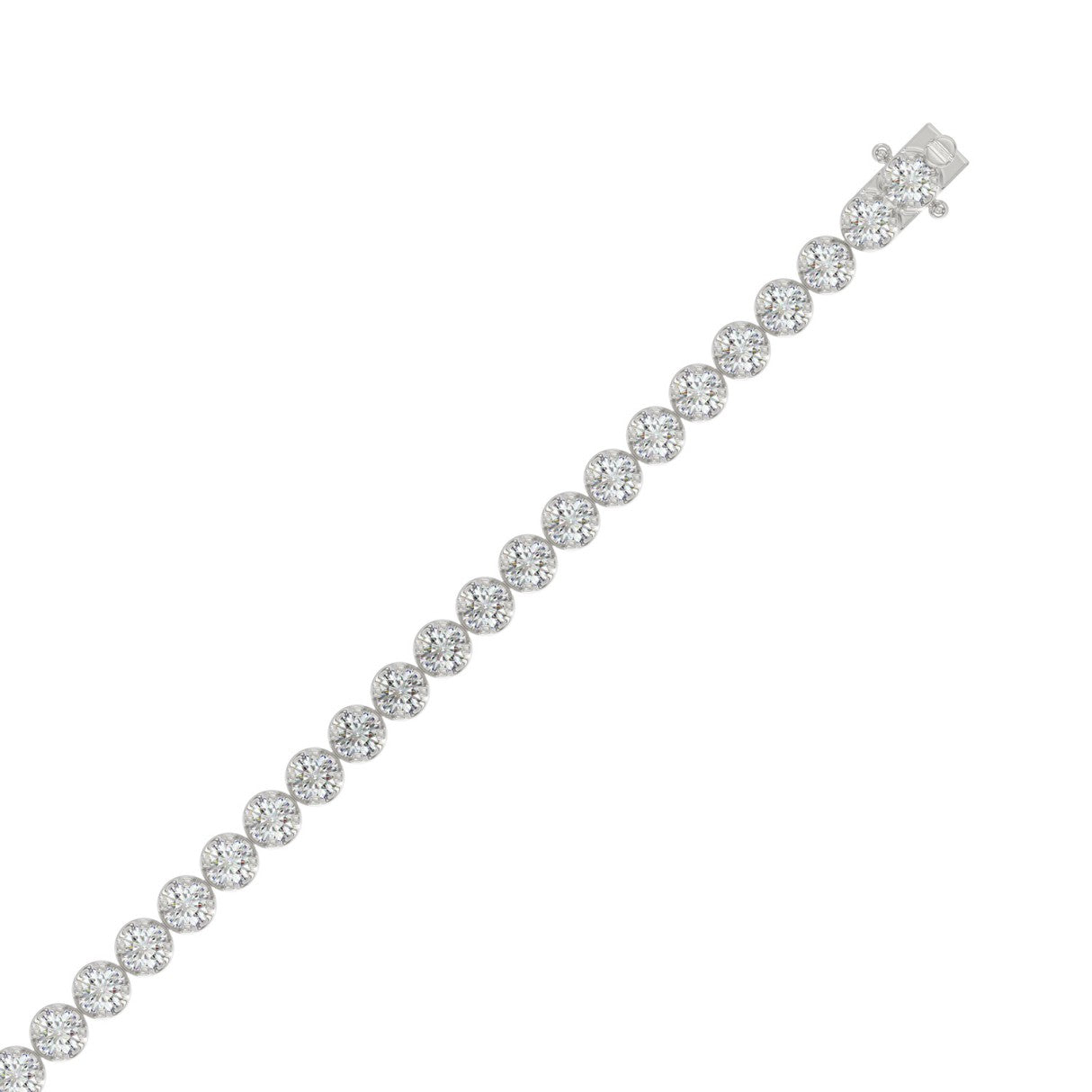 14K WHITE GOLD 5.00CT ROUND DIAMOND LADIES BRACELET