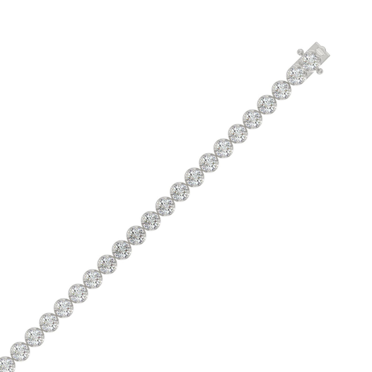 14K WHITE GOLD 5.00CT ROUND DIAMOND LADIES BRACELET