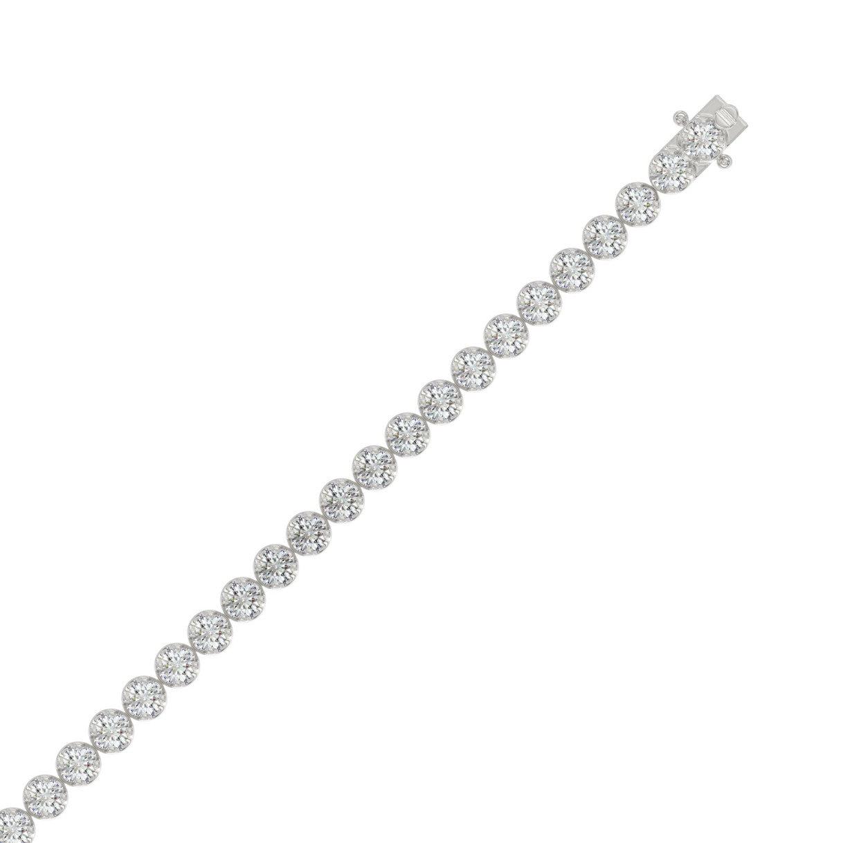 14K WHITE GOLD 5.00CT ROUND DIAMOND LADIES BRACELET