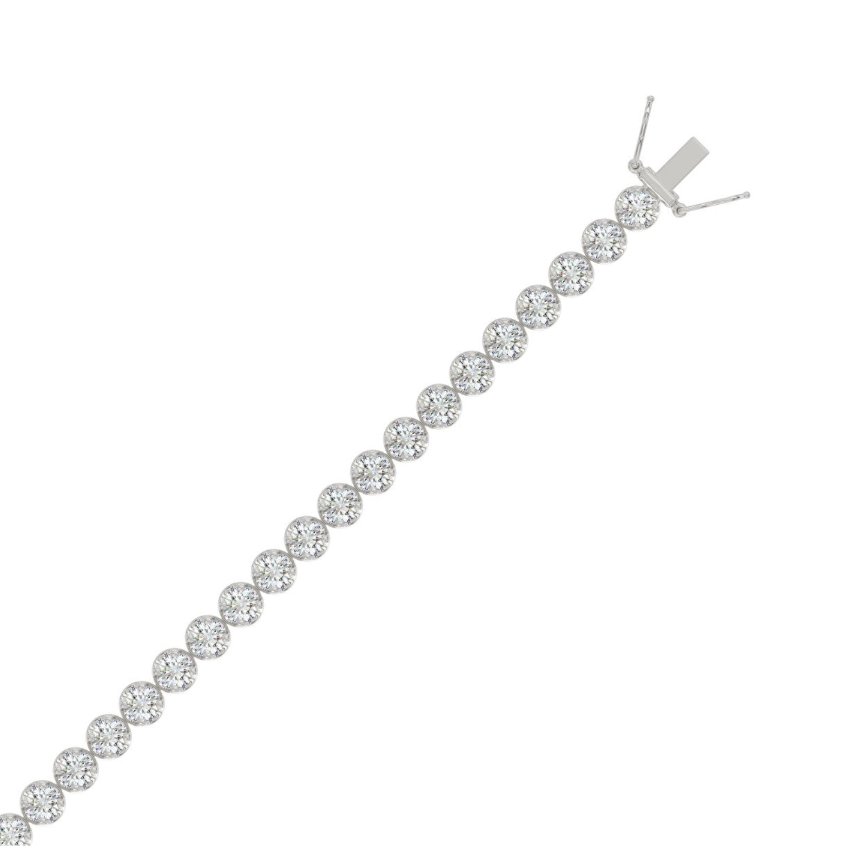 14K WHITE GOLD 7.00CT ROUND DIAMOND LADIES BRACELET