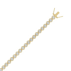 14K YELLOW GOLD 7.00CT ROUND DIAMOND LADIES BRACELET