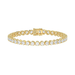 14K YELLOW GOLD 9.00CT ROUND DIAMOND LADIES BRACELET