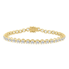 14K YELLOW GOLD 9.00CT ROUND DIAMOND LADIES BRACELET