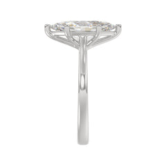 14K WHITE GOLD 1 1/2CT MARQUISE DIAMOND SOLITAIRE RING 