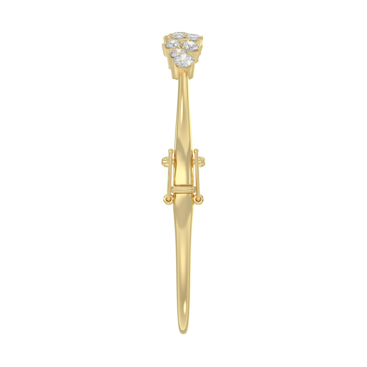 14K Yellow Gold Ladies Flexible Bangle 1 3/4CT Round Cut Diamonds  (Color F-G -Clarity VS1/VS2)